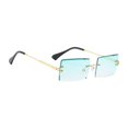 thumbnail image 3 of Gafas de sin borde de lentes de estilo de moda de estilo retro para vacaciones al aire libre de compras Rosa de fondo azul superior, 3 of 8