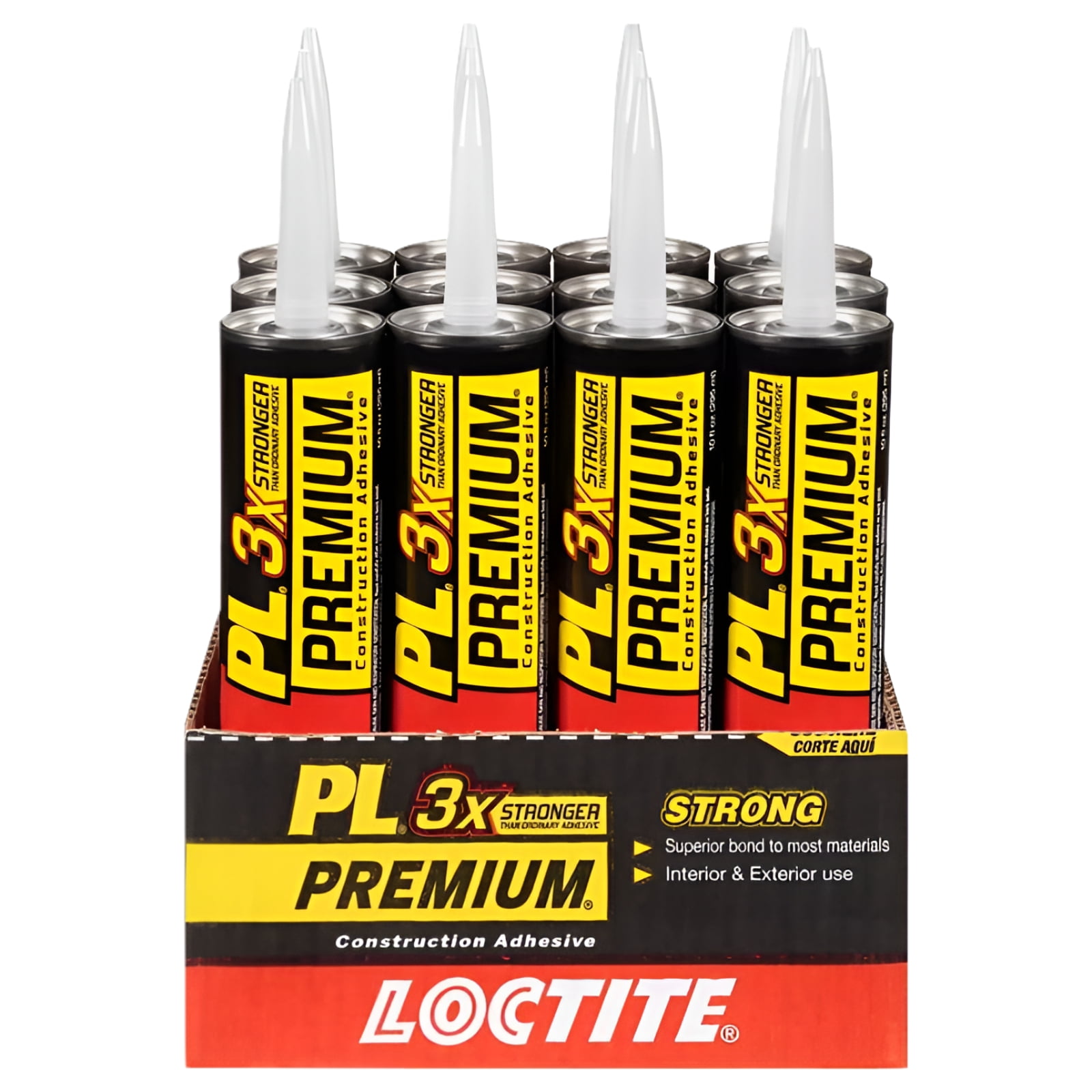 Loctite Pl Premium Polyurethane Construction Adhesive Pack of 12, Tan 10 fl oz Cartridge
