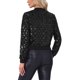 thumbnail image 3 of Chaqueta bomber recortada con cremallera de manga larga y cuello alto de lentejuelas para mujer INSPIRE CHIC en negro, 3 of 5