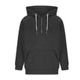 thumbnail image 6 of Men Solid Color Pocket Hooded Drawstring Half-Zipper Top Pullover Sports Jacket Hooded Sweatshirts, 6 of 6