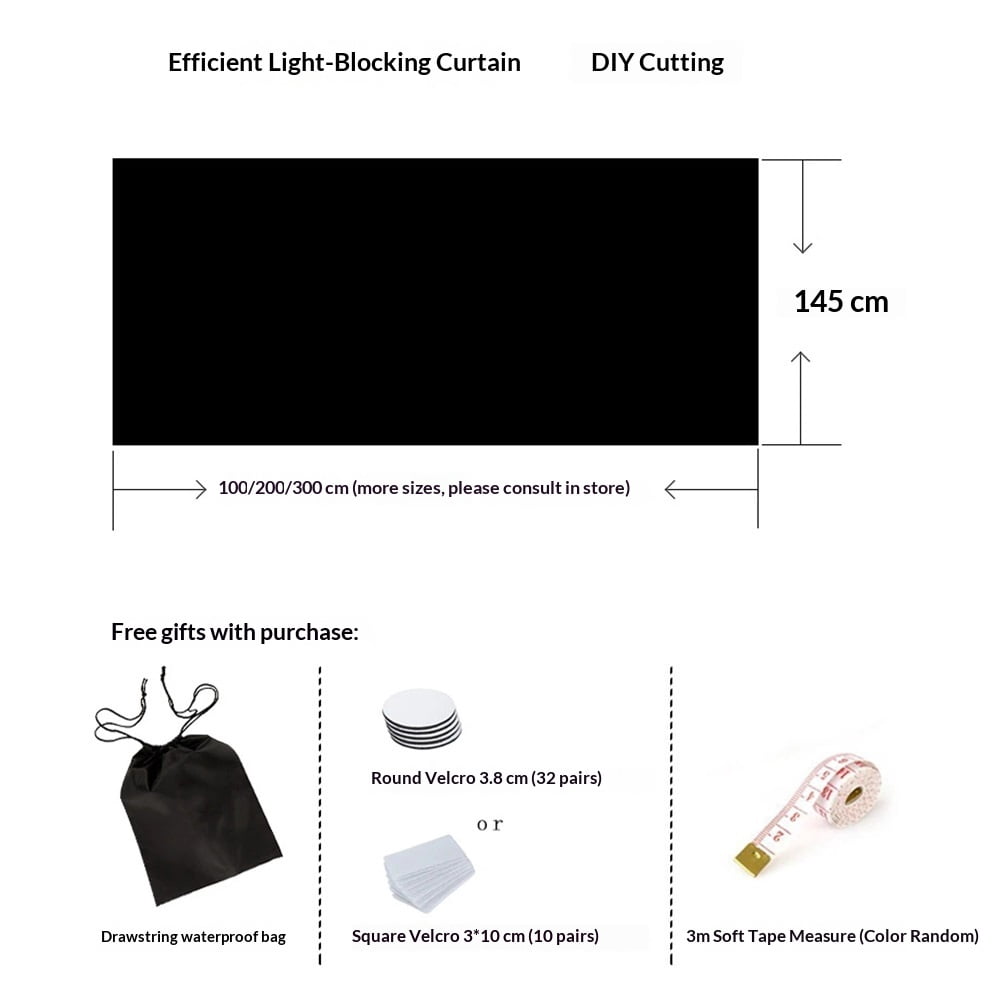 Blackout Curtains for Bedroom, 145*100cm No Drill Blinds for Windows, Portable DIY Blackout Blinds with Stickers for Baby Nursery, Bedroom and Travel