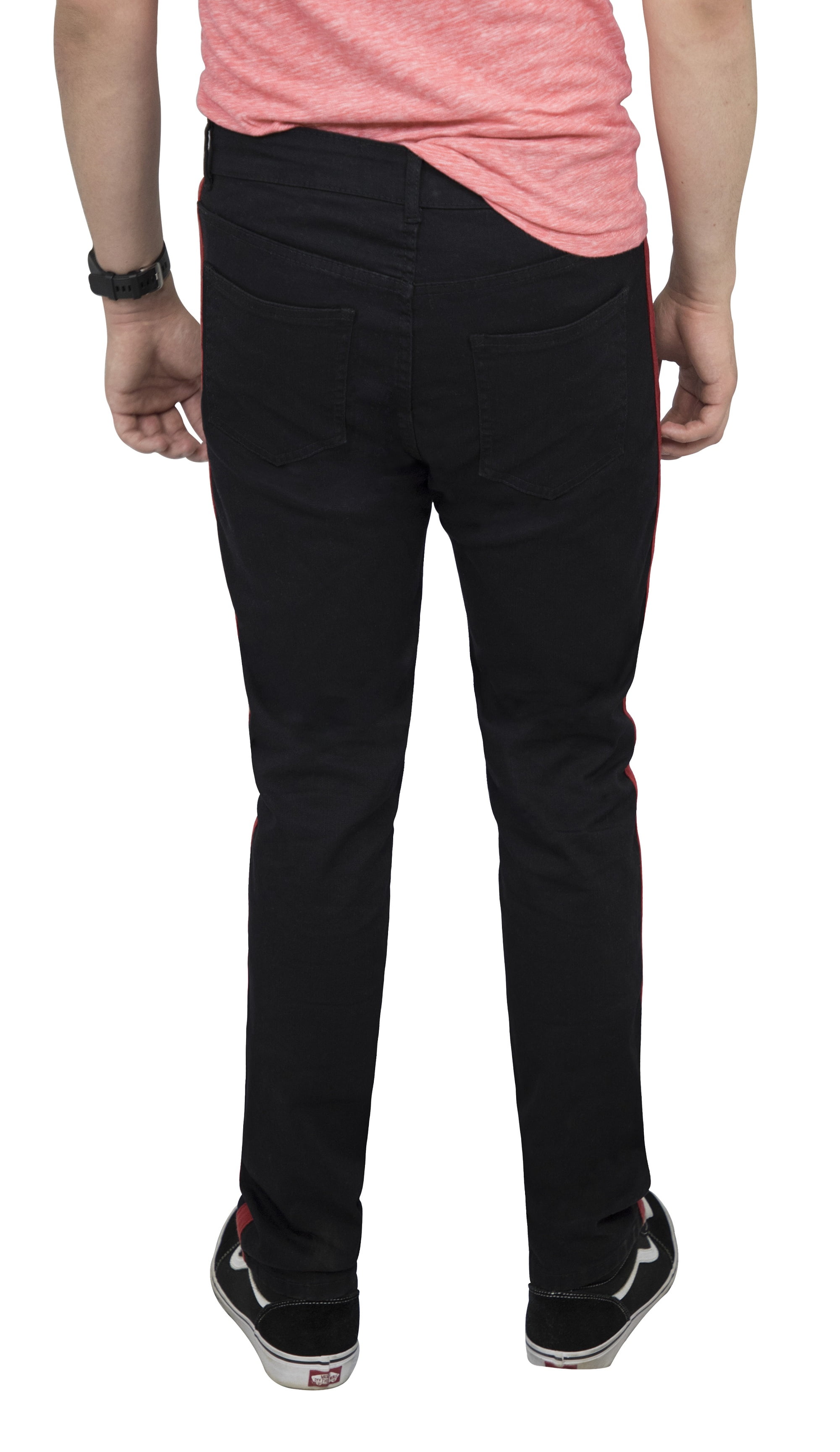Men's Stripe Jeans Pants Casual Denim 