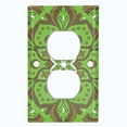 thumbnail image 2 of Metal Light Switch Plate Cover Green Brown Mandala Flower Tile Pattern MDL040, 2 of 13