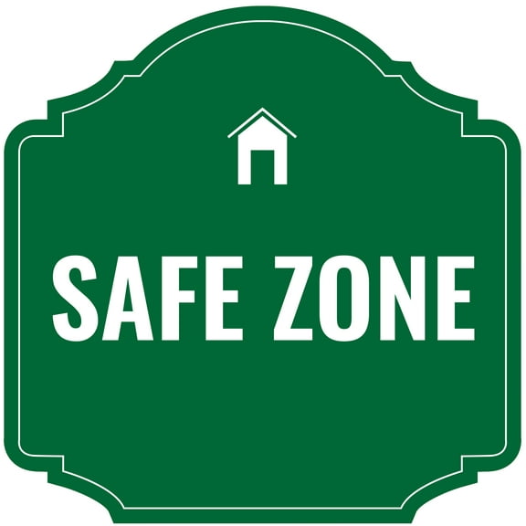 Heritage Plus Safe Zone Wall or Door Sign | Public Spaces Signage - Large