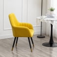 thumbnail image 3 of DeeHome Tuchico Contemporary Velvet Upholstered Accent Chair, Yellow, 3 of 9