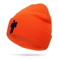 thumbnail image 2 of Gorro Unisex con volantes de nivel superior para hombre y mujer, gorro de punto cálido para invierno, gorro de Hip-hop con puños, gorro tejido con calavera lisa, tocado, 2 uds., 2 of 5