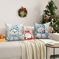 thumbnail image 6 of Dashan Winter Snowman Pillow Cover 18x18 Set of 2,Blue Christmas Decorative Pillow Cases Couch Cushion for Bedroom Home Decor, 6 of 6