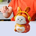 thumbnail image 6 of Esquirla Piggy Bank for Kids Cute Money Bank Portable with Auto Scroll Bill Slot with Music Rabbit Shape Tip Jar Money Jar Adults Teens Gift Orange, 6 of 8