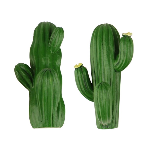 2pcs Cactus ganchos en forma de ganchos decorativos creativos ganchos de pared sin clavo (verde)