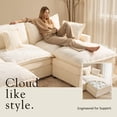 thumbnail image 4 of Toject 107.87" Modular Sectional Sofa U Shaped Cloud Couch, Chenille 4 Seat Deep Seat Sofa with 2 Movable Ottomans for Living Room Bedroom Apartment, Cream (Off-White), 4 of 10