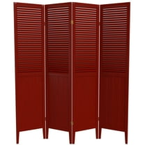 Handmade Beadboard 70-inch Room Divider (China) 4 Panel Rosewood