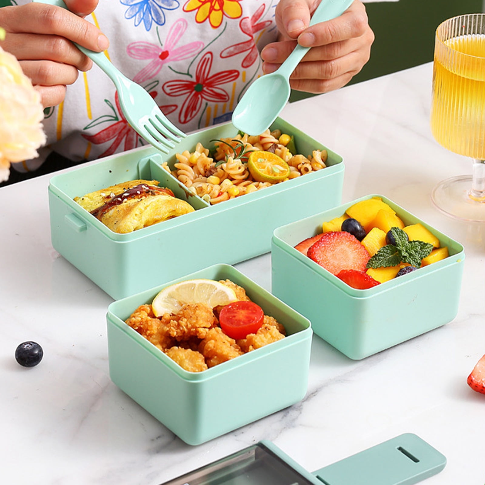 Homnoble Bento Box Adult Lunch Box, Bento Box for Kids Leakproof BPA-Free 3  Compartment Lunch Box Co…See more Homnoble Bento Box Adult Lunch Box