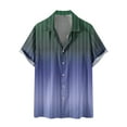 thumbnail image 2 of Wavsuf Mens Shirts Short Sleeve Turndown Striped Gradient Summer Purple Shirts Size M, 2 of 5