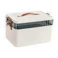 thumbnail image 3 of Bunblic Portable Medical Box Container Large Capacity Practical Sleek Lidded First Aid Case Emergency Storage Box for Drom Car Travel 2 Layer, 3 of 8