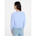 thumbnail image 4 of Time and Tru Women's Crewneck Sweater with Long Sleeves, Lightweight, Sizes XS-XXXL, 4 of 6