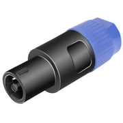 MIYAKO Male Speakon Connector, 4 Pack Speakon Male Jack Mount Connector, Audio Speaker Jack Twist Lock 4 Pole Adapter, 4 Pin Speaker Audio Plug, Pair Red and Blue, Compatible with all Equipment 4 Pole