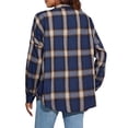 thumbnail image 4 of UVN Button Down Shirts for Women Plaid Tops Casual Long Sleeve Shirts With Pockets, 4 of 7