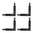thumbnail image 1 of 4pcs Flat L Shape Corner Brace Iron Right Angle Bracket Support for Barn Door, 1 of 6