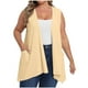 thumbnail image 3 of Camisas para adolescentes,Cárdigan sin mangas de talla grande, blusa de color liso con bolsillo, poliéster, ropa informal para mujer, sopatenor, 3 of 9