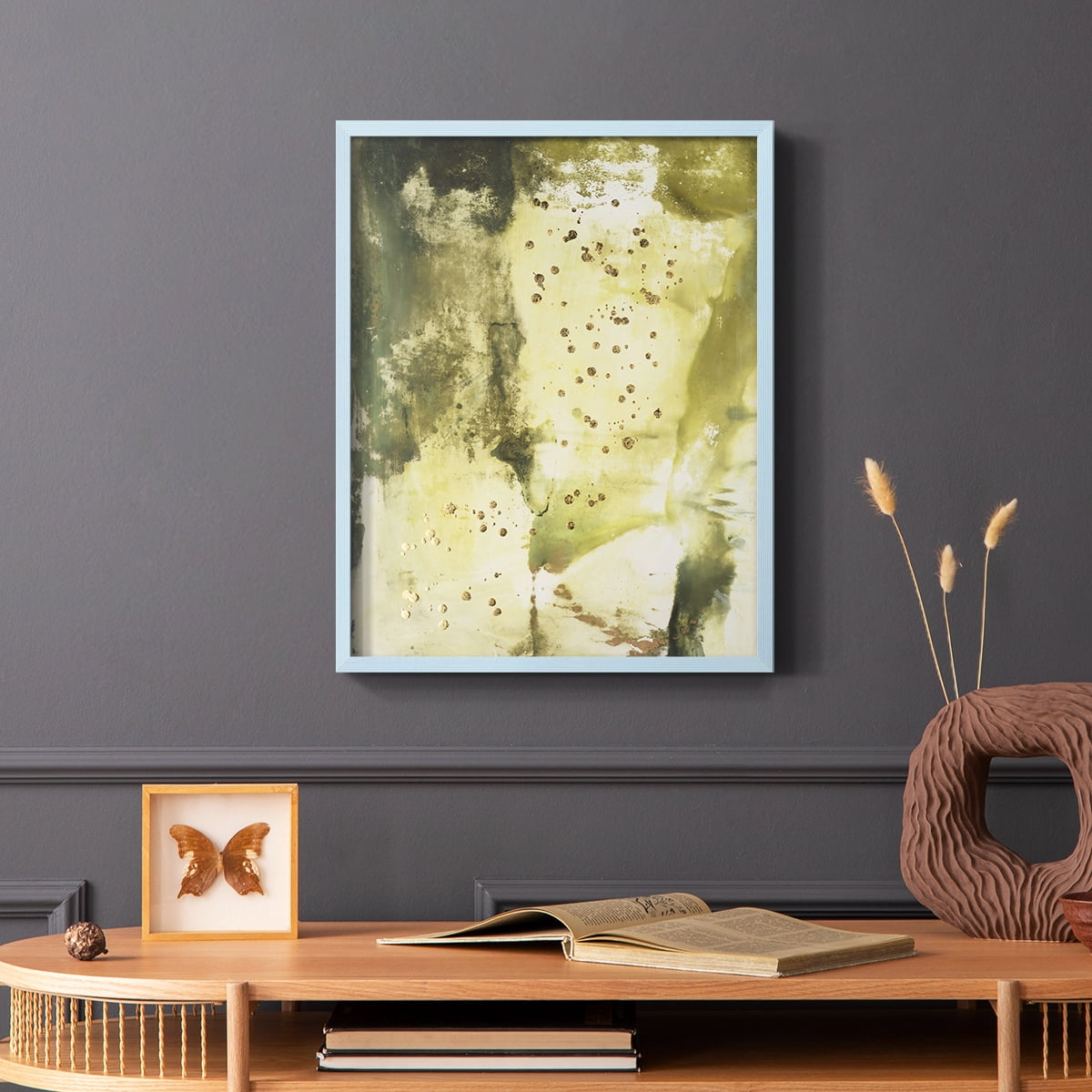Canyon Diptych II Framed Print in Blue Solid Wood Framed Print No Nail Hanging