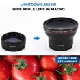 thumbnail image 1 of Lightdow 58MM 0.43x High-Definition Wide Angle + Macro Lens Attachment for Cannon Nikon Camera Lens, 1 of 11