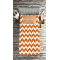 thumbnail image 2 of Ambesonne Autumn Quilted Coverlet 2 Pcs, Holiday Seasonal Color, Twin Size, Orange and White, 2 of 2