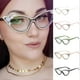 thumbnail image 3 of Blue Light Blocking Glasses Retro Diamond Cat Eyes Frame Multiple Colors Optional for Gaming Reading Students, 3 of 5
