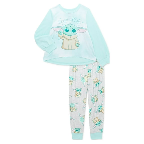 Star Wars Girls Baby Yoda Long Sleeve Pajama, 2 piece Set, sizes 4-12 & plus