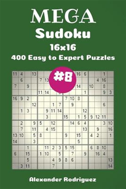 Pre-Owned Mega Sudoku Puzzles -400 Easy to Expert 16x16 Vol. 8 ...