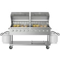 thumbnail image 2 of 72 in. 10-Burner Commercial Outdoor Propane Gas Grill with Two 36 in. Roll Dome Covers in Stainless-Steel, ETL Listed (CGKIT7-D36D36), 2 of 13