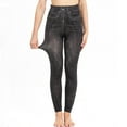 thumbnail image 4 of Qingpeng Denim Jeggings for Women Denim Print Seamless Full Leggings for All Seasons, 4 of 8