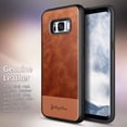thumbnail image 3 of Nagebee Case for Samsung Galaxy S8 Plus with Screen Protector (Full Coverage Soft Film), Premium Cowhide Leather Hybrid Defender Protective Shockproof Rugged Durable Phone Cover, 3 of 6