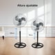 thumbnail image 5 of Aigostar Ventilador de Pedestal de 18 Pulgadas, Aspas Metálicas, Gran Flujo de Aire, 3 Velocidades, Oscilación de 90°, Altura Ajustable, Silencioso, Color Negro, para Uso Interior y Exterior, 5 of 8