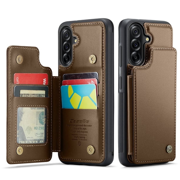Funda para Samsung Galaxy A56 5G con tarjetero, tipo cartera para hombre y mujer con bloqueo RFID, de cuero resistente, con soporte y cierre magnético, a prueba de golpes para Samsung Galaxy A56