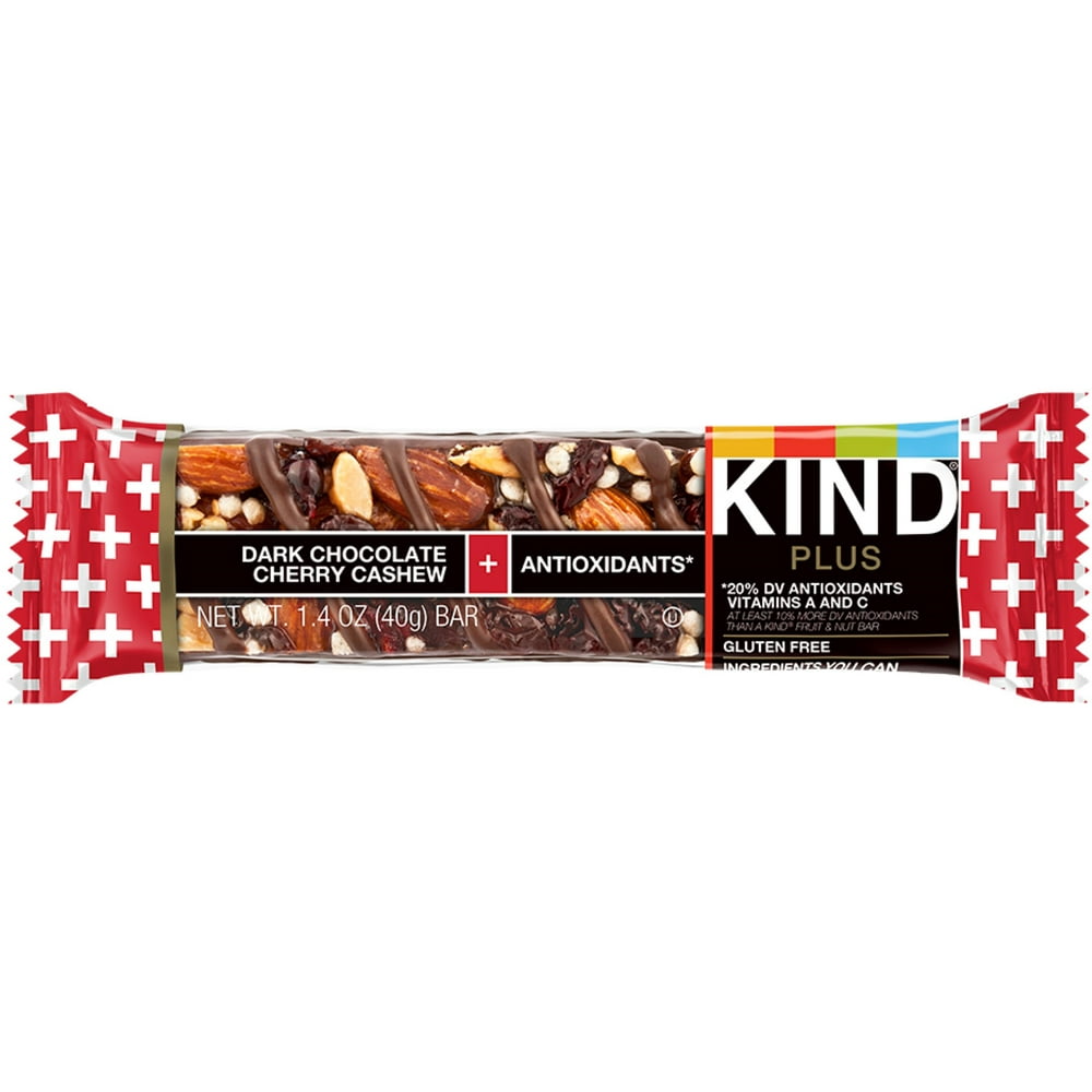 3 Pack Kind Plus Bar, Dark Chocolate Cherry Cashew 1.40 oz Walmart