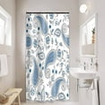 thumbnail image 3 of Stall Shower Curtain 36Wx72H, Blue Boho Floral Shower Curtain Set,Tribal Paisley Shower Curtain,Blue White Bohemian Flowers Shower Curtain for Bathroom Decor with Hooks, 3 of 4