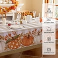 thumbnail image 2 of Fall Tablecloth Rectangle, Thanksgiving Autumn Harvest Pumpkin Buffalo Plaid Table Cloth, Stain Resistant Washable Table Cover for Party/Dining/Holiday- Green Checkered, 60x 84 Inch, 2 of 6