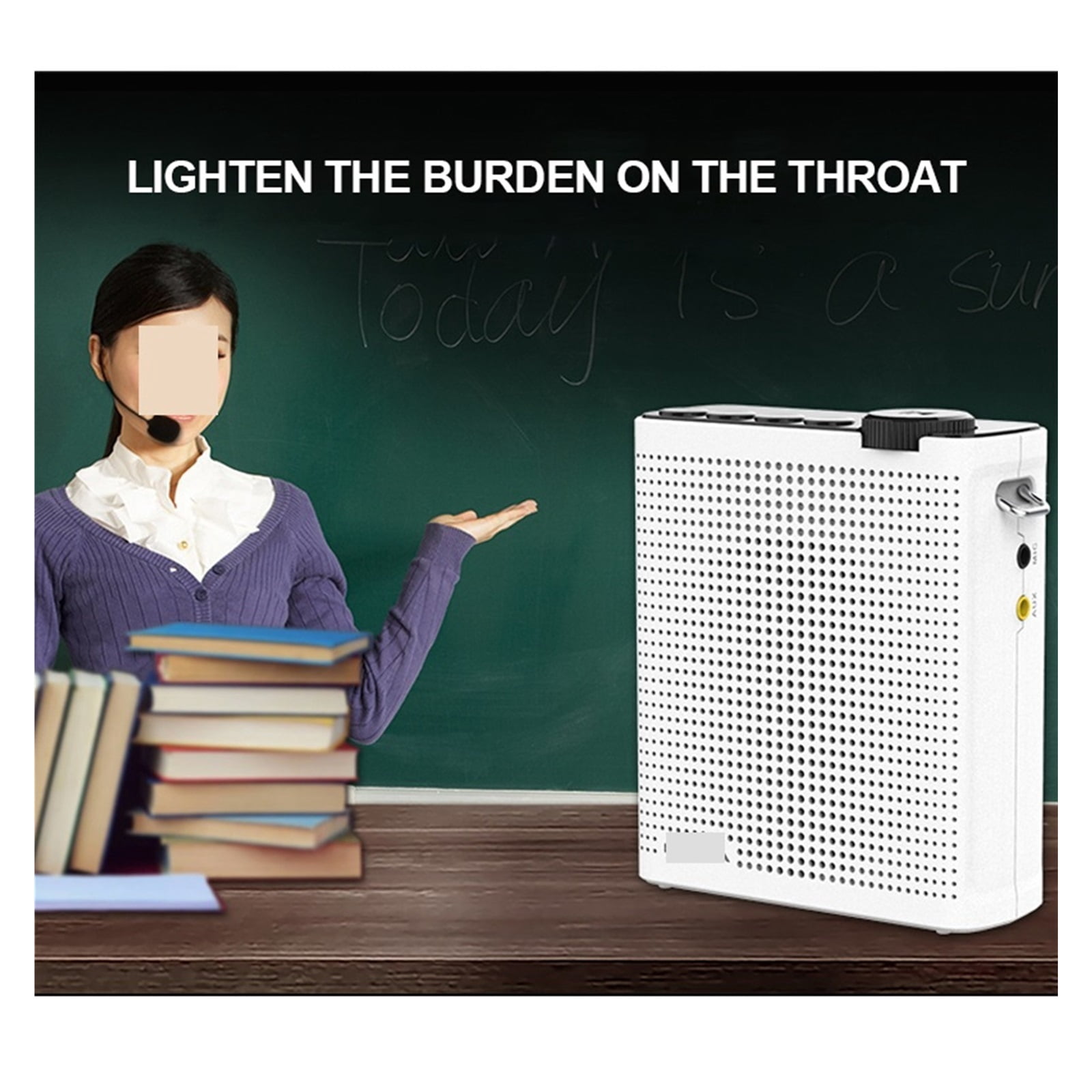 Mini Megaphone Wired Voice Amplifier Portable U Disk TF LED Teaching Tour Guide Promotion Mic Booster Loudspeaker ,Easy to Operate