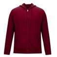 thumbnail image 2 of Mens Zip Up Hoodie with Pockets Long Sleeve Full-Zip Hooded Sweatshirt Drawstraing Jacket with Pockets, 2 of 4