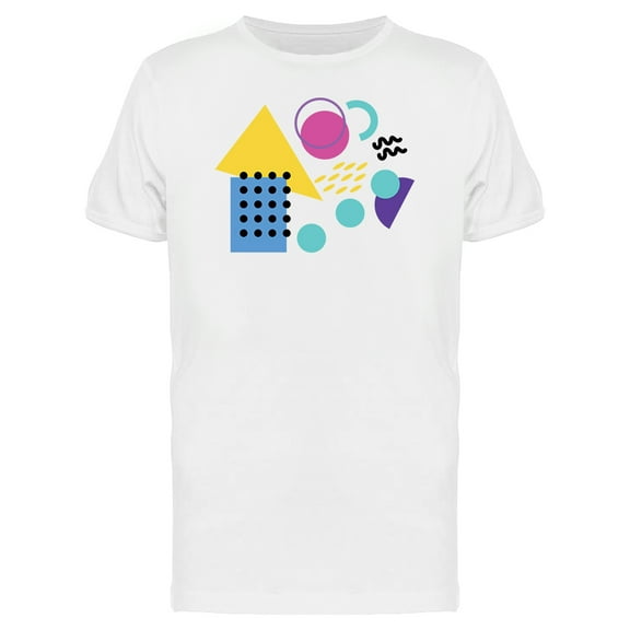 Abstract Geometric Figures Men's White T-shirt