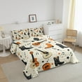 thumbnail image 3 of Erosebridal Wooden Guitar Bedding Full Comforter Set, Cowgirl Boot Down Comforter, Musical Note Decor, 3 Pieces, 3 of 8