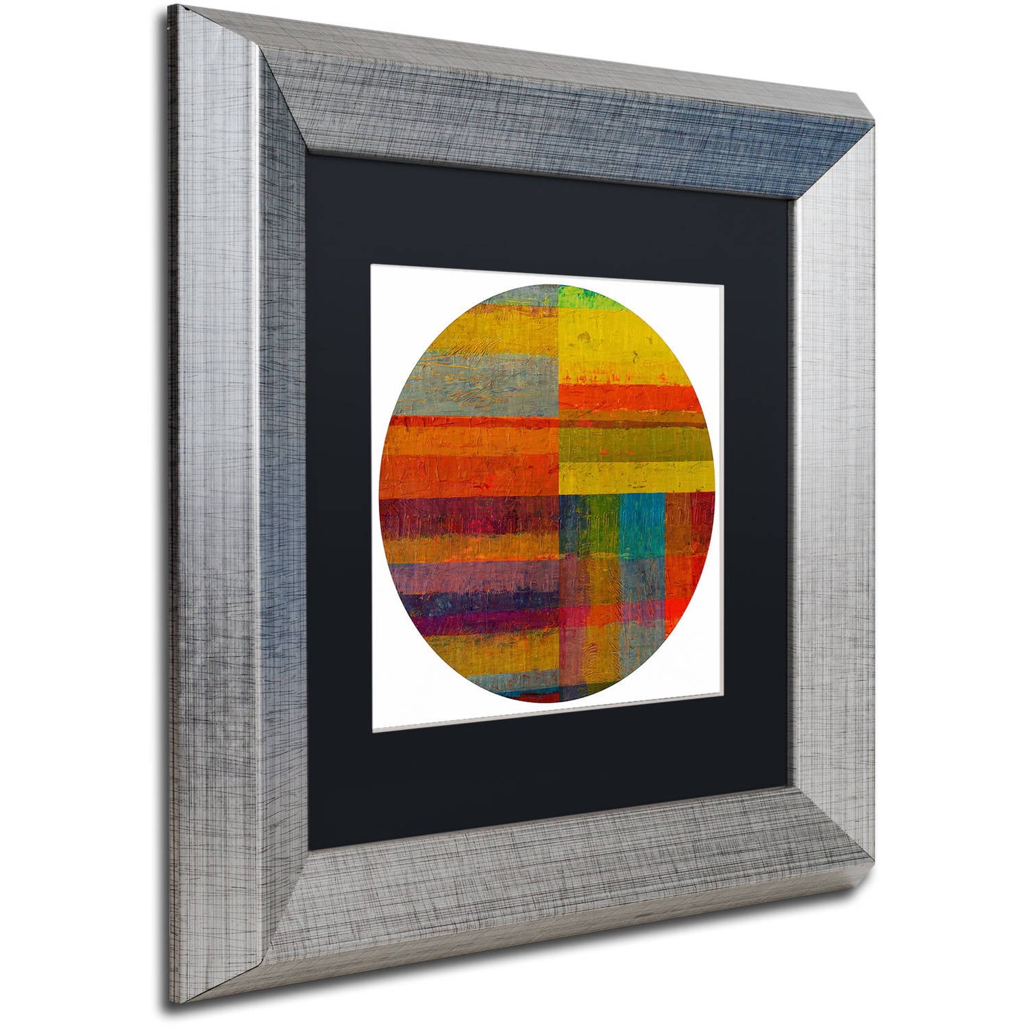 Trademark Fine Art "Round 4.0" Canvas Art by Michelle Calkins, Black Matte, Silver Frame