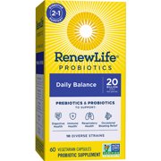 Renew Life Daily Balance Probiotics Plus Prebiotics - 60 Capsules
