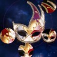 thumbnail image 3 of Oxodoi Men's Venetian Masquerade Mask,Vintage Checkered Mardi Gras Party Mask,Lightweight Comfortable Costume Accessory,17x21cm, 3 of 6