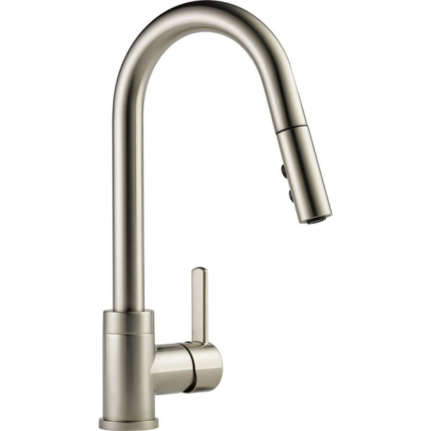 Grifo de fregadero de cocina con pulverizador extraíble, acero inoxidable