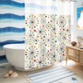 thumbnail image 5 of No Hook Shower Curtain, Middle Century Shower Curtains for Bathroom with See Through Top Window, Geometric Modern Abstract Vintage Waterproof & Washable Bath Curtain Stall 48"x72", 5 of 9