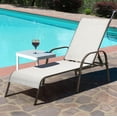 thumbnail image 4 of Costway Chaise Longue d'Extérieur pour Patio en Tissu, Inclinable et Réglable, avec Accoudoirs, pour Piscine, Gris, 4 of 10