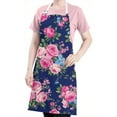 thumbnail image 5 of Pioneer Flower Floral Print Pattern Apron-Garden Aprons for Women with Pockets-Cotton Linen Waterproof Kitchen Cooking Gardening Aprons Adjustable for Kitchen,Cooking,BBQ and Salon 33x27 Inch, 5 of 7
