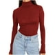 thumbnail image 3 of RKSTN Women's Mock Neck Long Sleeve Tops Oversized Turtleneck Slim Thermal Tight Underwear Long Sleeve T Shirts Womens Casusal Solid Plus Size Base Layer Loose Comfy Tees Shirt Fall Spring Clothes, 3 of 8