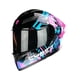 thumbnail image 2 of Casco Abatible De Moto Kov Stark Cyber Nova Rosa Azul Dot, 2 of 5